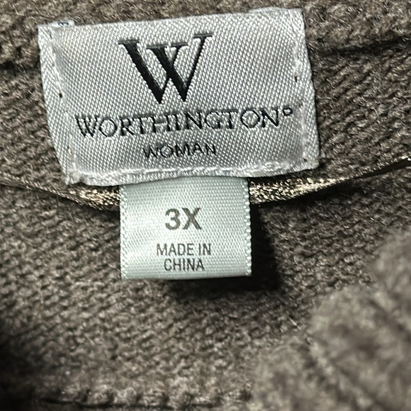 3X dark brown super soft wide collared neck short sleeved sweater - Picture 6 of 6